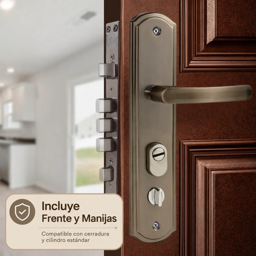 Frente Universal Con Manijas Para Puertas De Chapa Blindadas Elegance