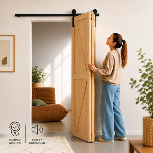 Set De Ruedas Pivot Para Puerta Plegable Estilo Granero