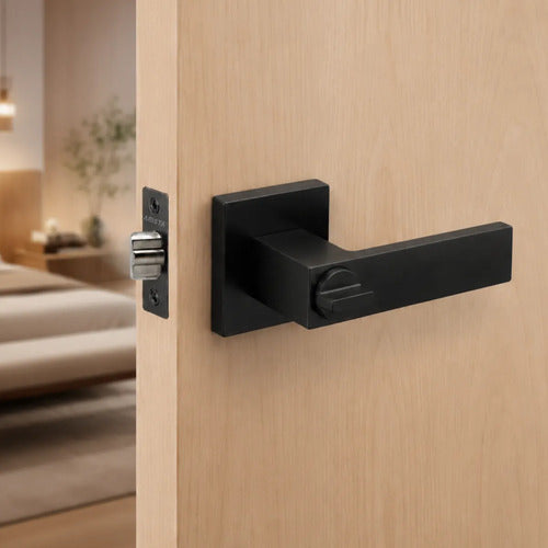 Manija Gloss Sin Llave Para Puerta Interior Exterior Negro