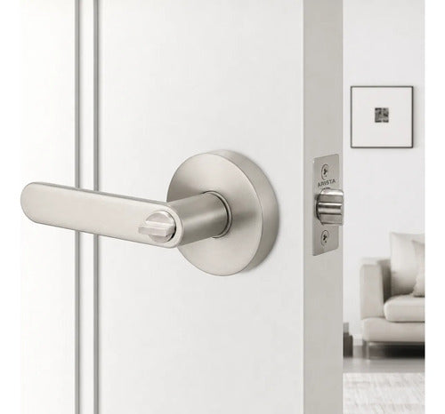 Manija Bella Sin Llave Para Puerta Interior Exterior Plateado