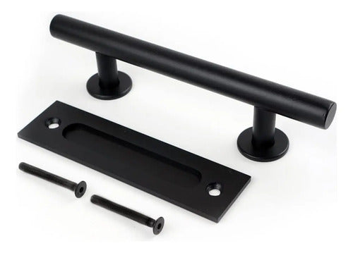 Manija 30cm Para Puerta Corrediza Tipo Granero Negro