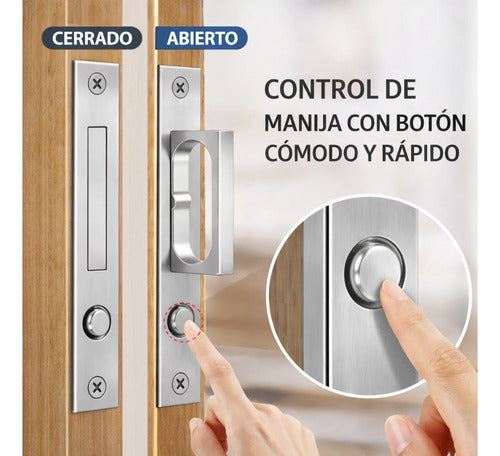 Manija Embutida Pocket Para Puerta Corrediza Interior Plateado