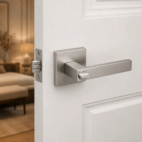 Manija Gloss Sin Llave Para Puerta Interior Exterior Plateado