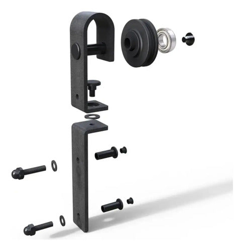 Set De Ruedas Pivot Para Puerta Plegable Estilo Granero