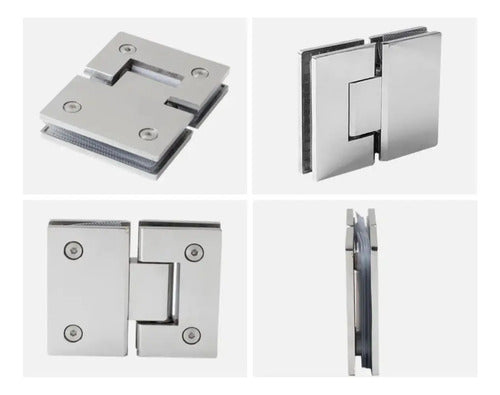 Bisagra Blindex 180 Grados Mampara Vidrio 6 A 12mm Satinado