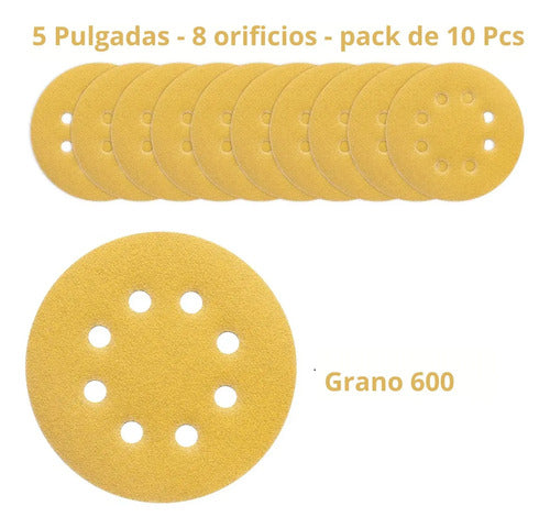 Lija Velcro 127mm Para Sistema Roto Orbital Pack 10 Unidades 600