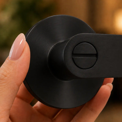 Manija Bella Sin Llave Para Puerta Interior Exterior Negro