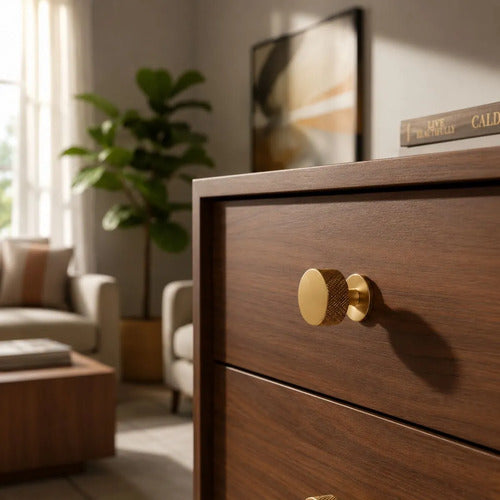 Tirador Perilla Macizo Dorado Para Cajón Puerta Mueble Dorado Oscuro Evans