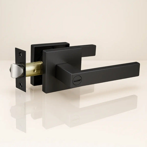 Manija Gloss Sin Llave Para Puerta Interior Exterior Negro