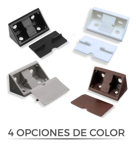 Escuadra Plástica Refuerzo Para Muebles Pack 10 Unidades Marrón