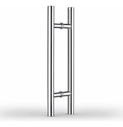 Manijón Doble 80cm Cilíndrico Acero Para Puerta Plateado