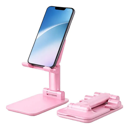 Soporte Plegable Para Celular De Escritorio Ajustable Rosado