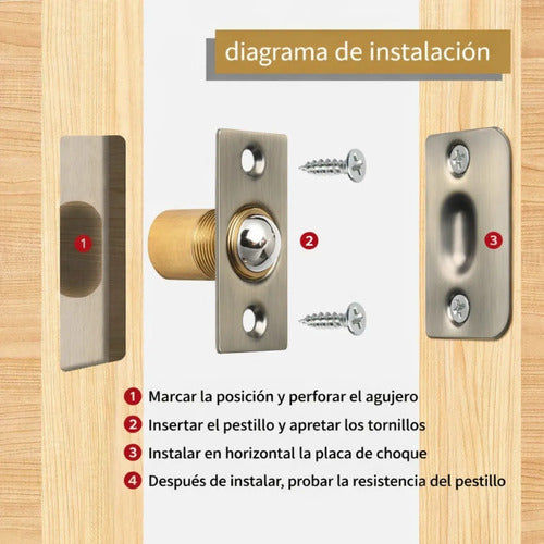 Retén De Bola Para Puerta Vaivén Acero Inoxidable