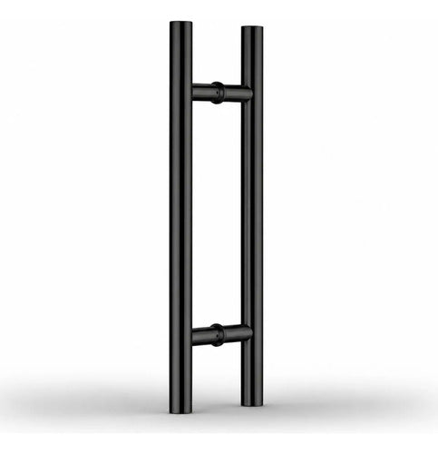 Manijón Doble 80cm Cilíndrico Acero Para Puerta Negro