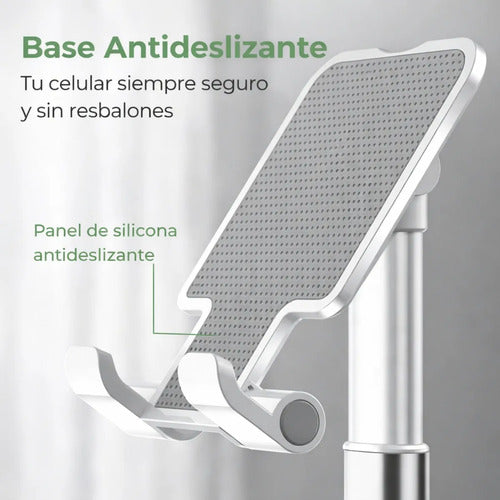 Soporte Plegable Para Celular De Escritorio Ajustable Blanco