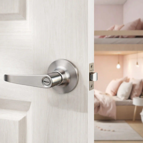 Manija Premium Sin Llave Para Puerta Interior Exterior Plateado