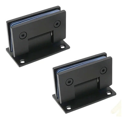 Set Bisagras Blindex 90 Grados Mampara Vidrio 6 A 12mm Negro