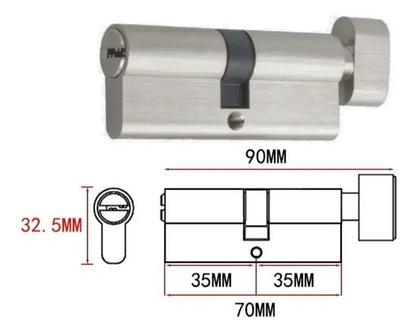 Cilíndro Universal 70mm, Reforzado Con Perilla Interior Acero
