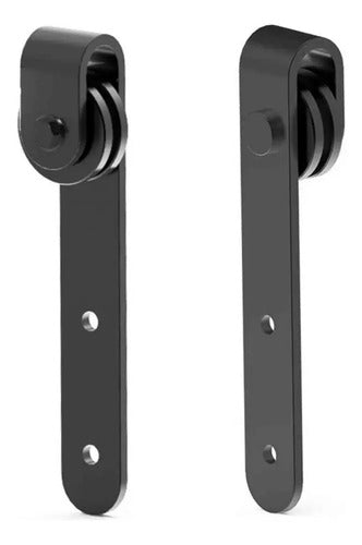 Set De Ruedas Mini Estilo Granero Para Muebles Negro