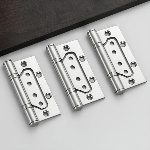 Pack 3 Bisagras Flap Acero 304 Tornillos Incluidos Plateado