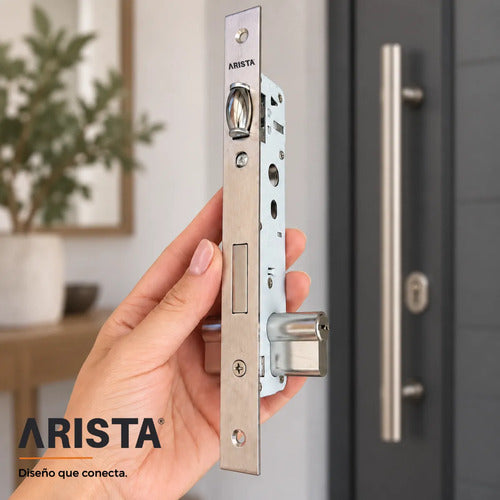 Cerradura Angosta De Rodillo Con Cilindro 70mm Acero