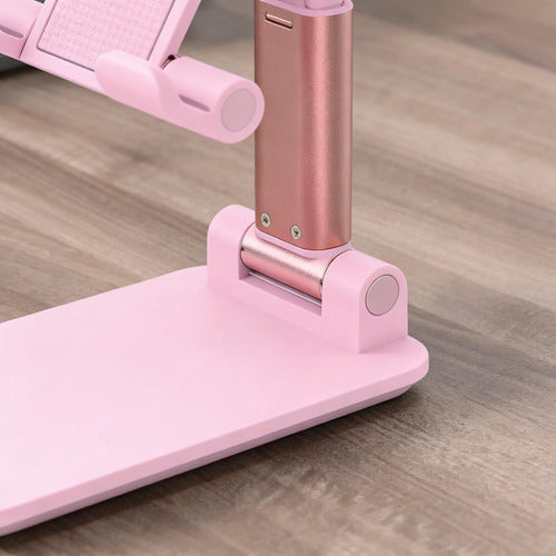 Soporte Plegable Para Celular De Escritorio Ajustable Rosado