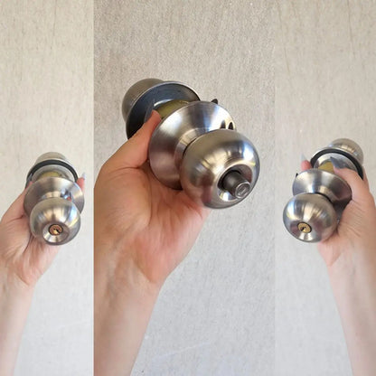 Cerradura De Pomo Con Llave Para Puertas De Interior Acero
