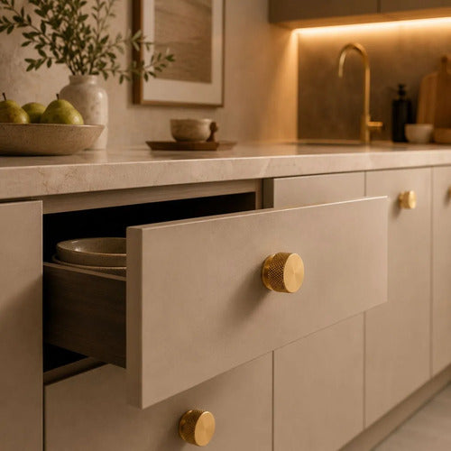 Tirador Perilla Macizo Dorado Para Cajón Puerta Mueble Dorado Oscuro Evans