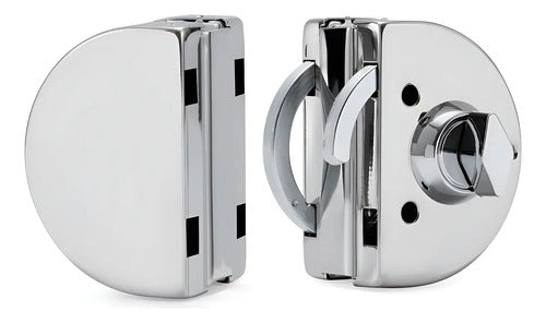 Cerradura Blindex Para Puerta De Vidrio Con Llave Y Perilla  Acero