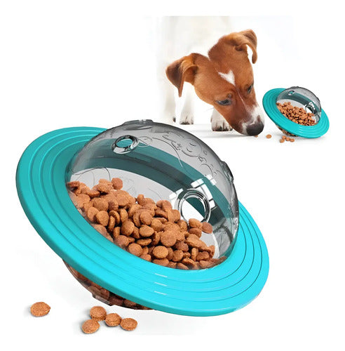Juguete Interactivo Platillo Volador Para Perros Turquesa