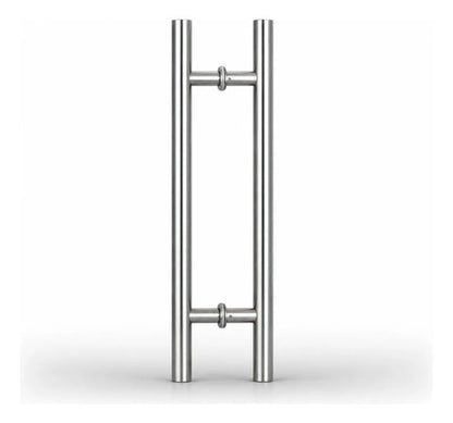 Manijón Doble 50cm Cilíndrico Acero Para Puerta Plateado