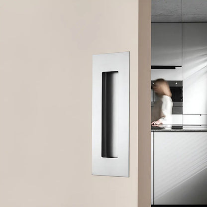 Tirador Cubeta Recta 150mm Embutir Plateado