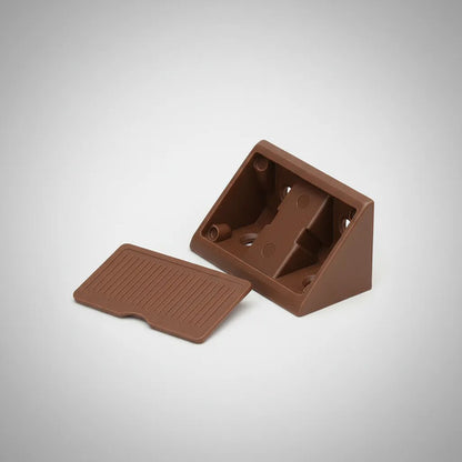 Escuadra Plástica Refuerzo Para Muebles Pack 10 Unidades Marrón