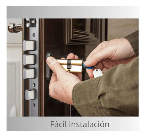 Cilindro Original 70mm Para Puerta De Chapa Semi Blindadas Bronce