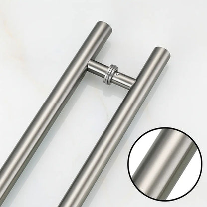 Manijón Doble 150cm Cilíndrico Acero Para Puerta Plateado