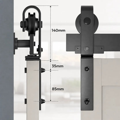 Kit Riel Plegable Granero Completo Para Puerta Corrediza
