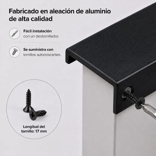 Tirador Uñero 15cm Para Cajón Puerta Mueble Negro Evans