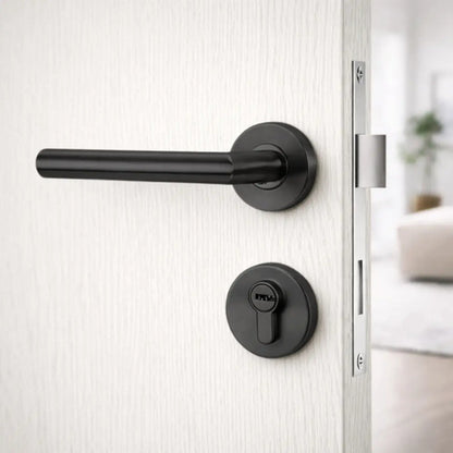 Manija Recta De Acero Inox Con Bocallave Para Puerta Negro