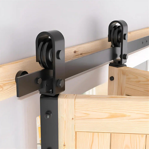 Kit Riel Plegable Granero Completo Para Puerta Corrediza