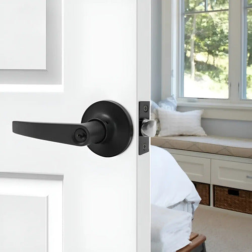 Pestillo Con Cerradura Y Llave Para Puerta De Interior Negro