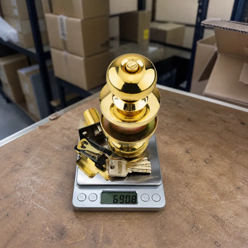 Cerradura De Pomo Con Llave Para Puertas De Interior Dorado