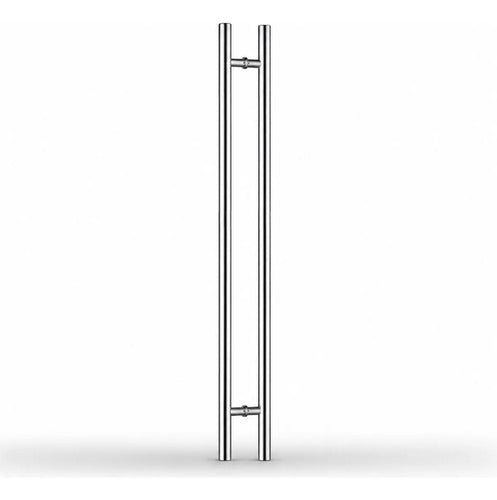 Manijón Doble 180cm Cilíndrico Acero Para Puerta Plateado