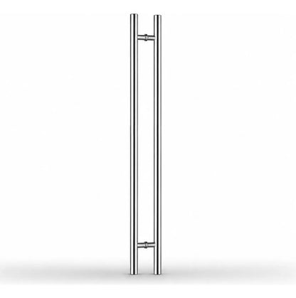 Manijón Doble 180cm Cilíndrico Acero Para Puerta Plateado