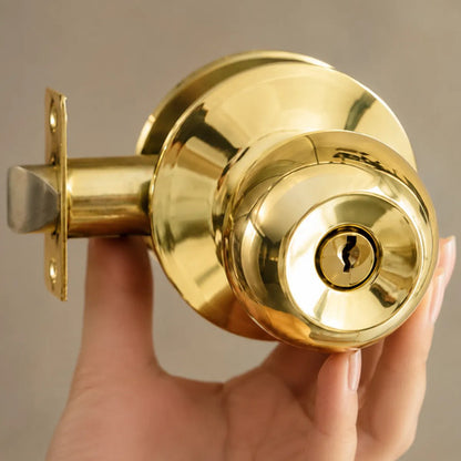 Cerradura De Pomo Con Llave Para Puertas De Interior Dorado
