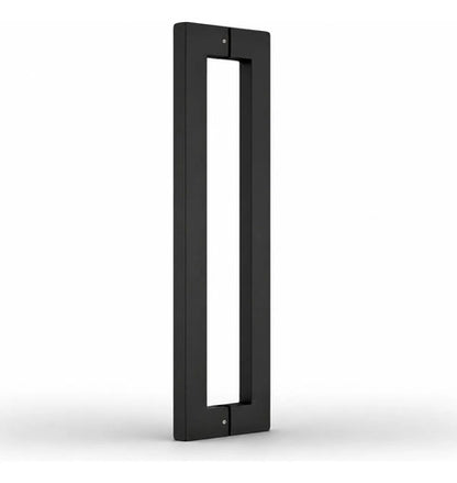 Manijón Doble Acero Inox Cuadrado Para Vidrio O Madera 80cm Negro