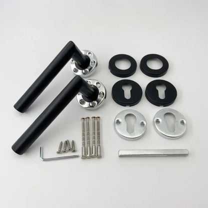 Manija Recta De Acero Inox Con Bocallave Para Puerta Negro