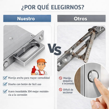Manija Embutida Pocket Para Puerta Corrediza Interior Plateado