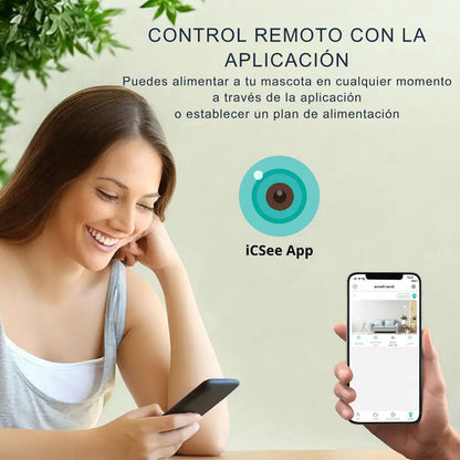 Dispensador Smart Para Mascotas Con Camara, Microfono Y Wifi Blanco