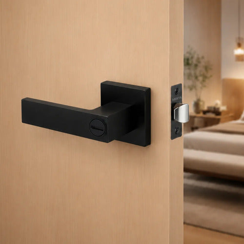 Manija Gloss Sin Llave Para Puerta Interior Exterior Negro