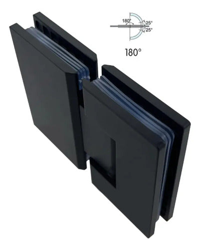 Bisagra Blindex 180 Grados Mampara Vidrio 6 A 12mm Negro